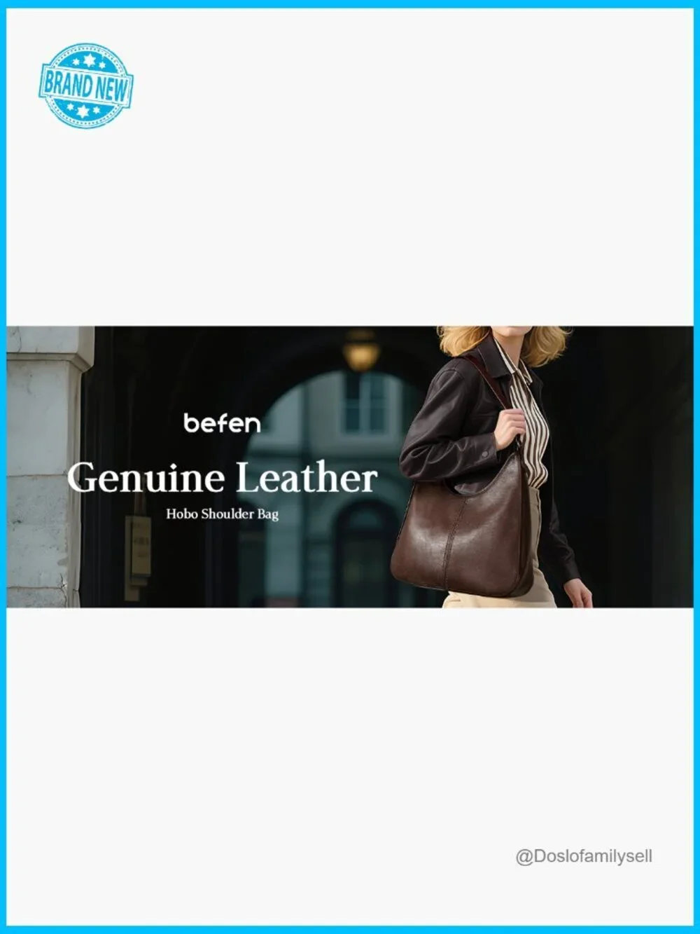 Genuine Leather Hobo Bag Adjustable Strap Shoulder Purse Women Slouchy Crossbody